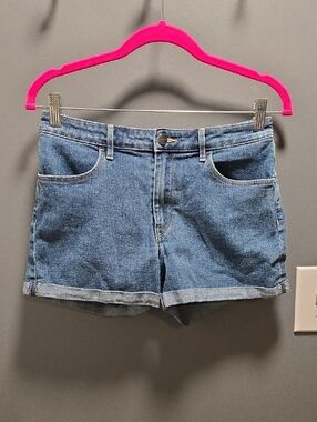 H&M Blue Denim Jean Shorts with Rolled Hem